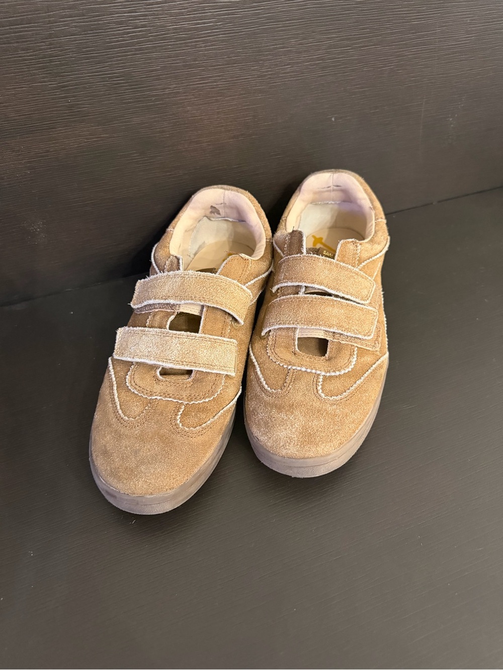 Sam Edelman Talia Suede Sneakers Women’s Size 9M Tan Velcro Strap Retro SE-1980
